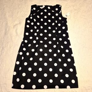Alyx Limited women's size 18 black with white polka dots sleeveless dress NWT